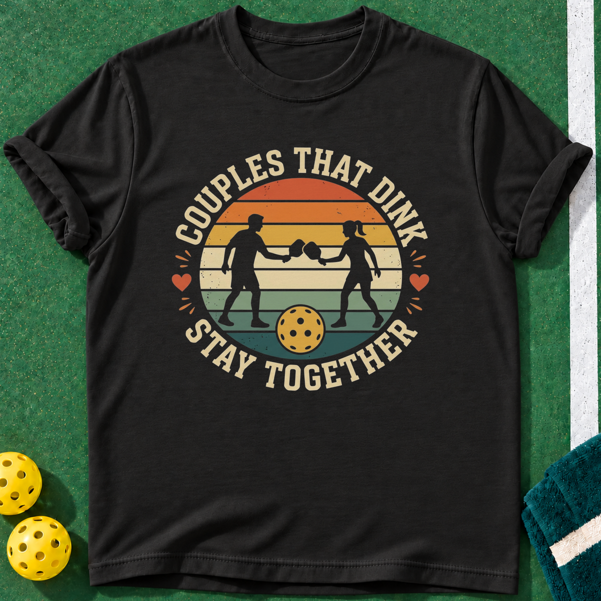 Dinking Couples T-shirt | Black | final realistic custom mockup v2
