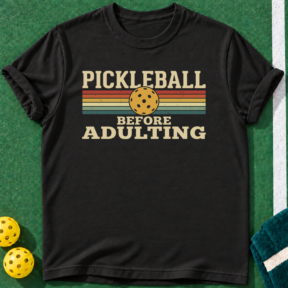 Before Adulting T-shirt | Black | final realistic custom mockup v2