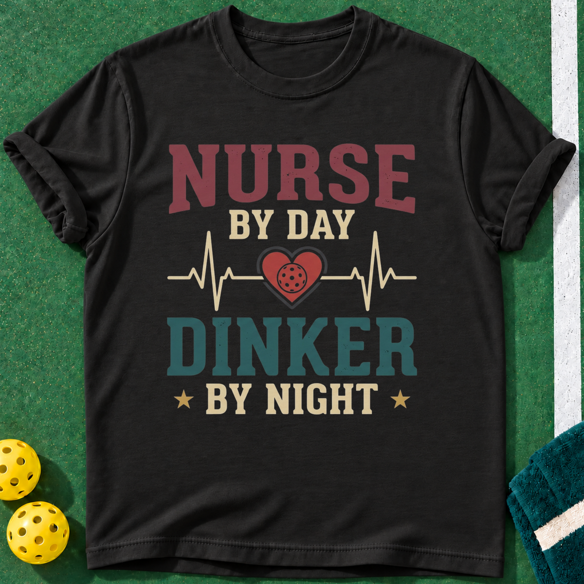 Daytime Nurse Dinker T-shirt | Black | final realistic custom mockup v2