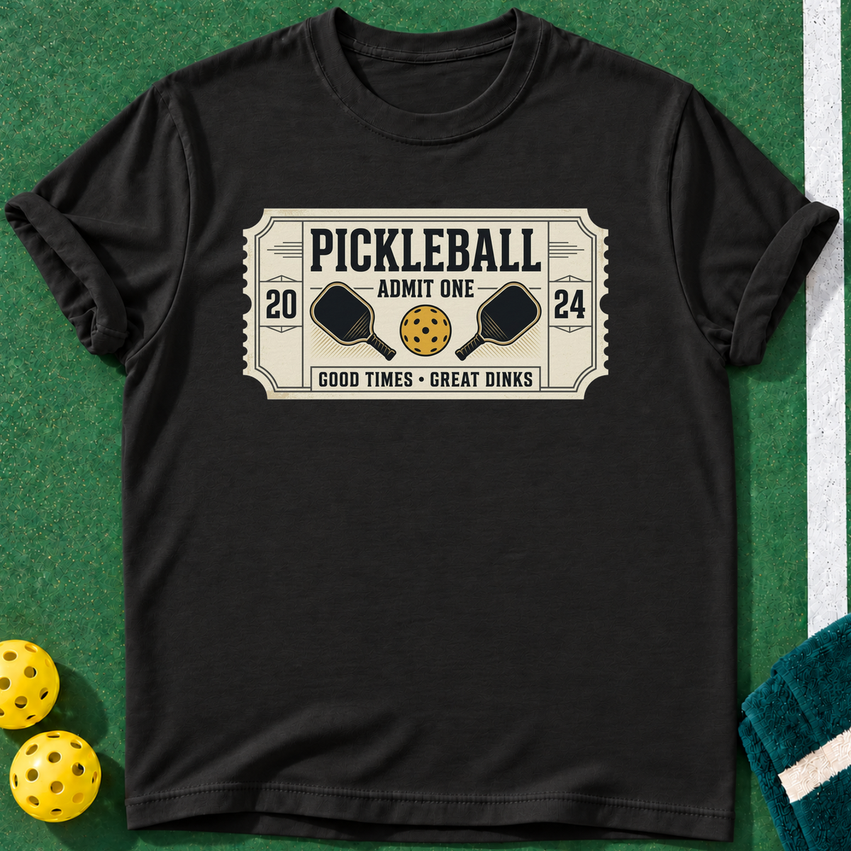 Admit One Ticket T-shirt | Black | final realistic custom mockup v2