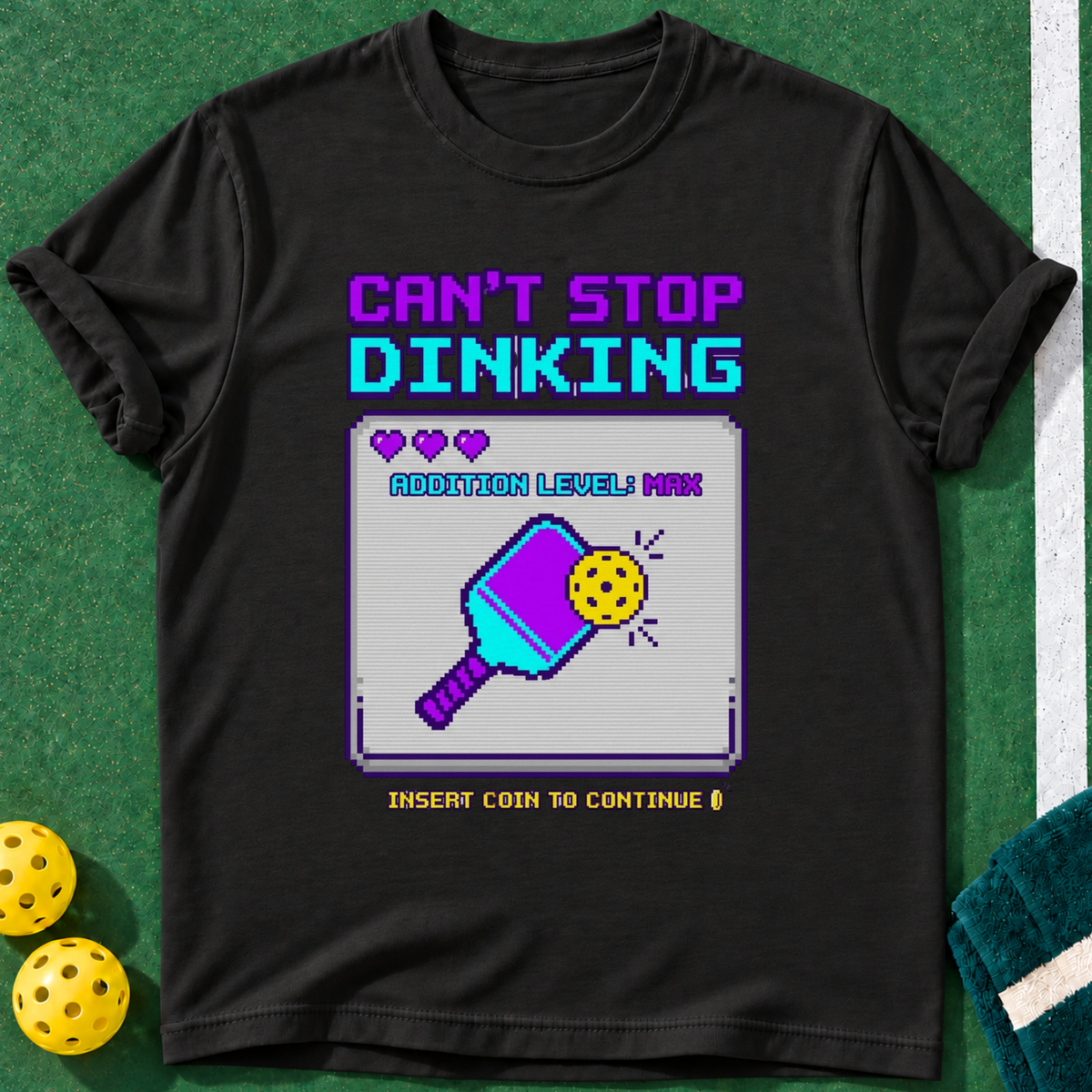Can't Stop Dinking T-shirt | Black | final realistic custom mockup v2