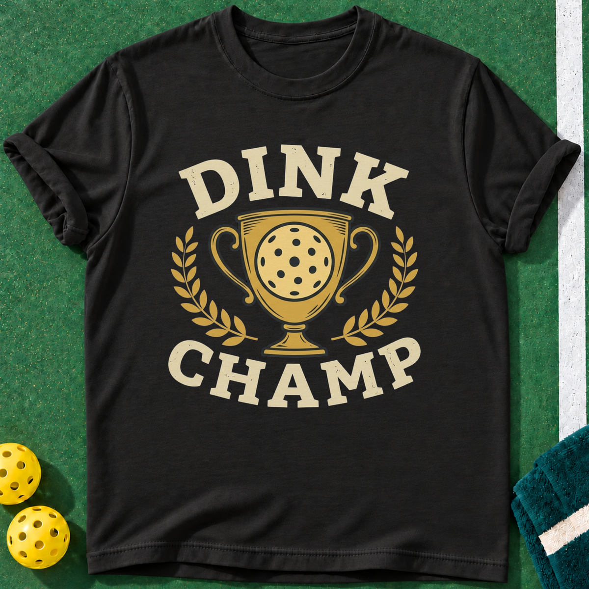 Dink Champ T-shirt | Black | final realistic custom mockup v2
