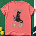 Black Cat Line T-shirt | Coral Silk | final realistic custom mockup v2