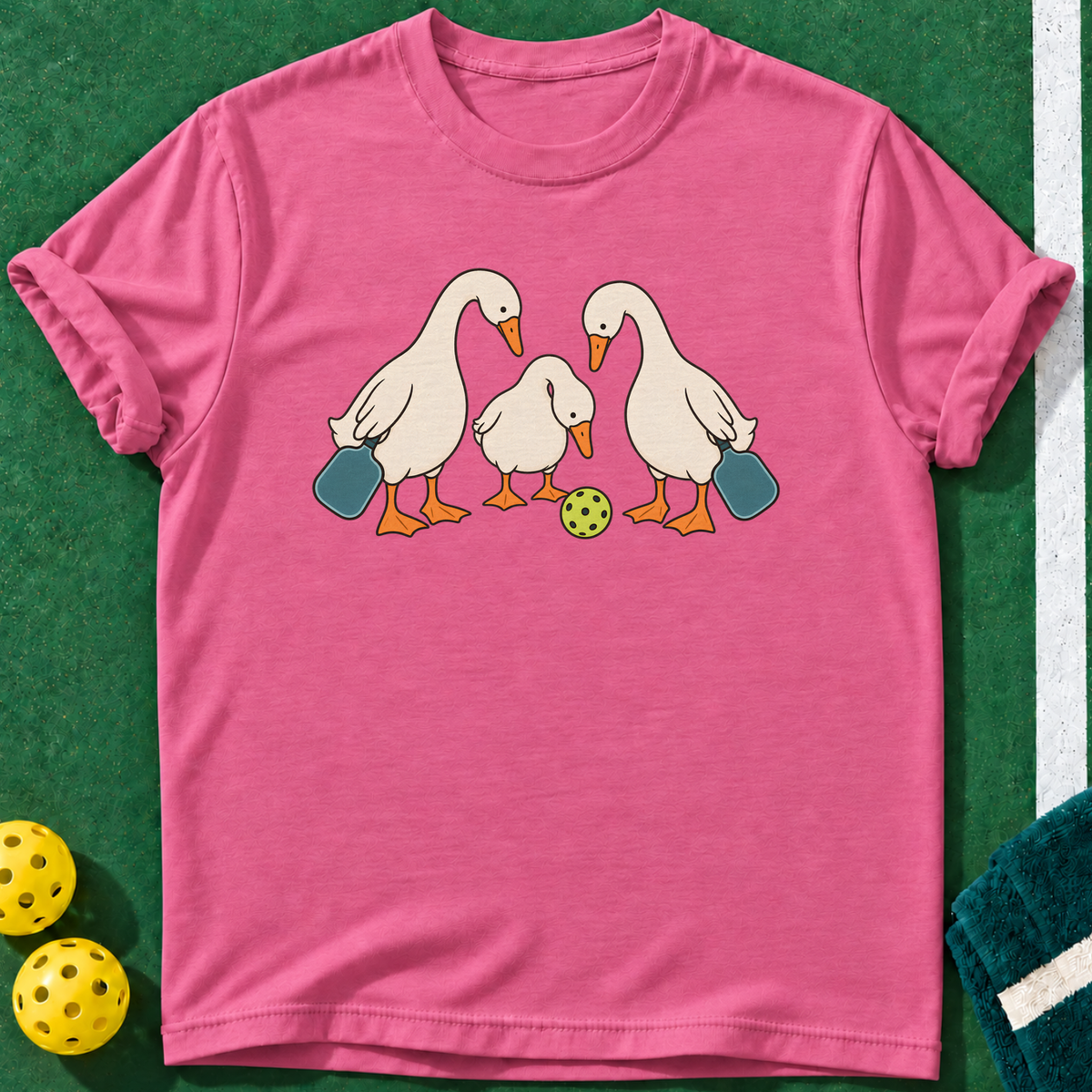 Goose Family T-shirt | Heather Berry | final realistic custom mockup v2