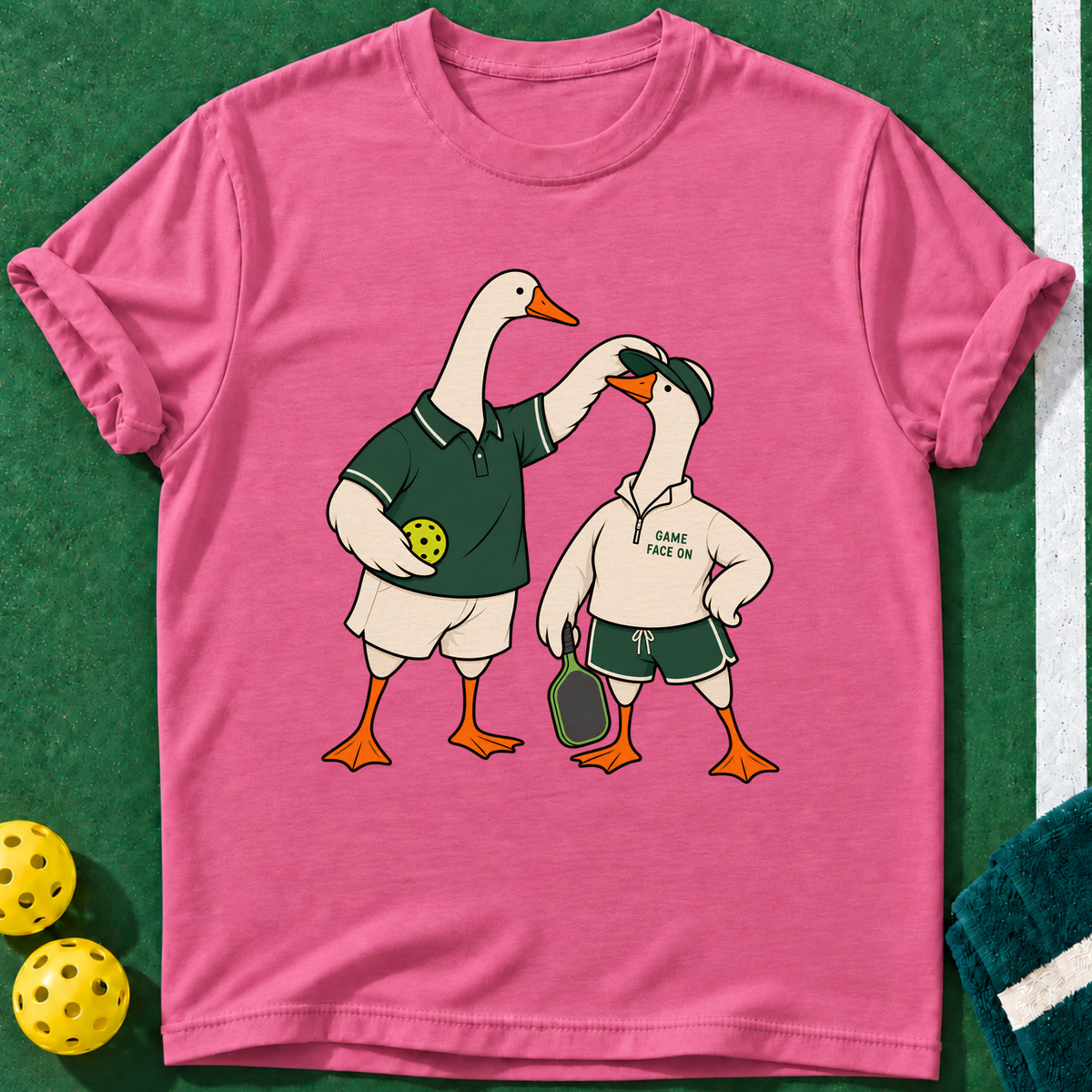 Goose Couple T-shirt | Heather Berry | final realistic custom mockup v2