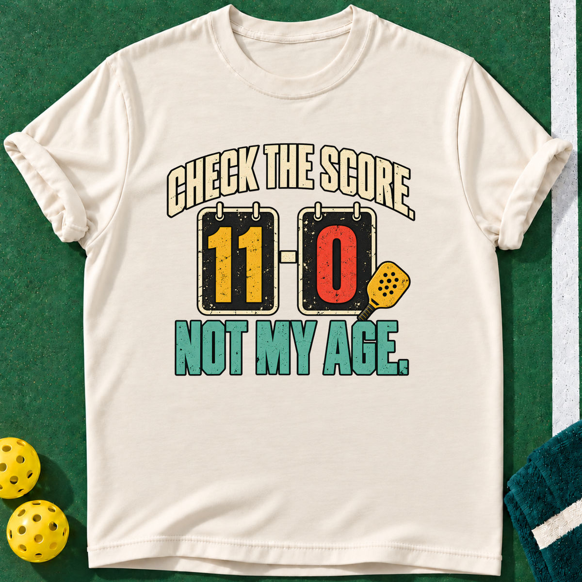 Score Over Age T-shirt | Natural | final realistic custom mockup v2