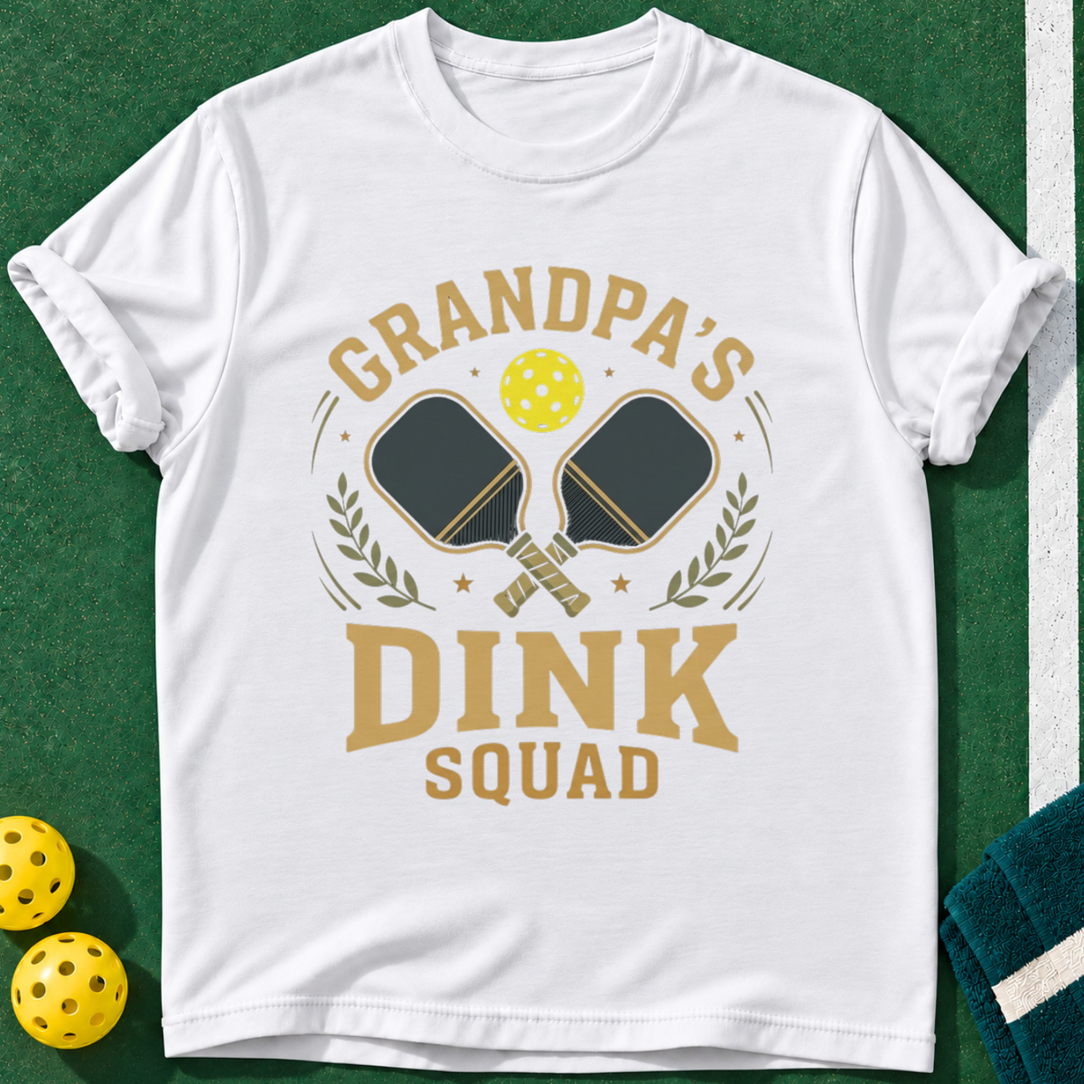 Grandpa's Dink Squad T-shirt | White | final realistic custom mockup v2