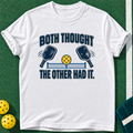 We Both Thought T-shirt | White | final realistic custom mockup v2