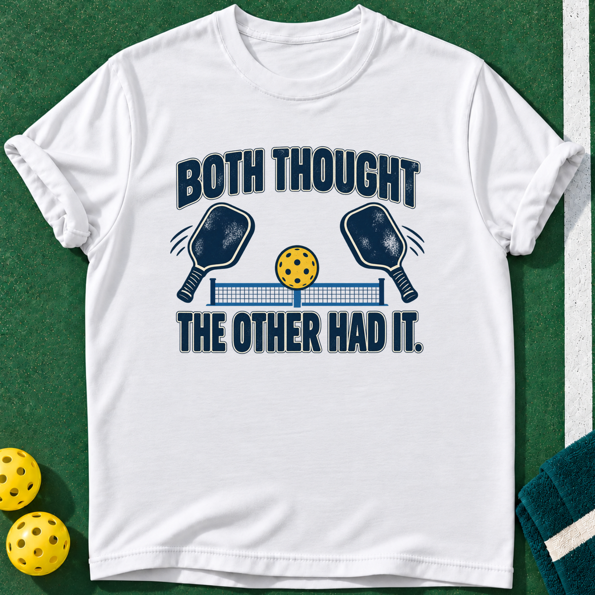 We Both Thought T-shirt | White | final realistic custom mockup v2