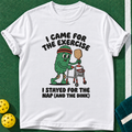 Exercise Dinker T-shirt | White | final realistic custom mockup v2