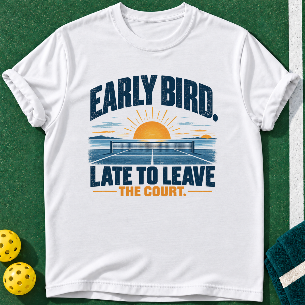 Early Bird Dinker T-shirt | White | final realistic custom mockup v2