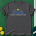 Court Connection T-shirt | Dark Heather | final realistic custom mockup v2