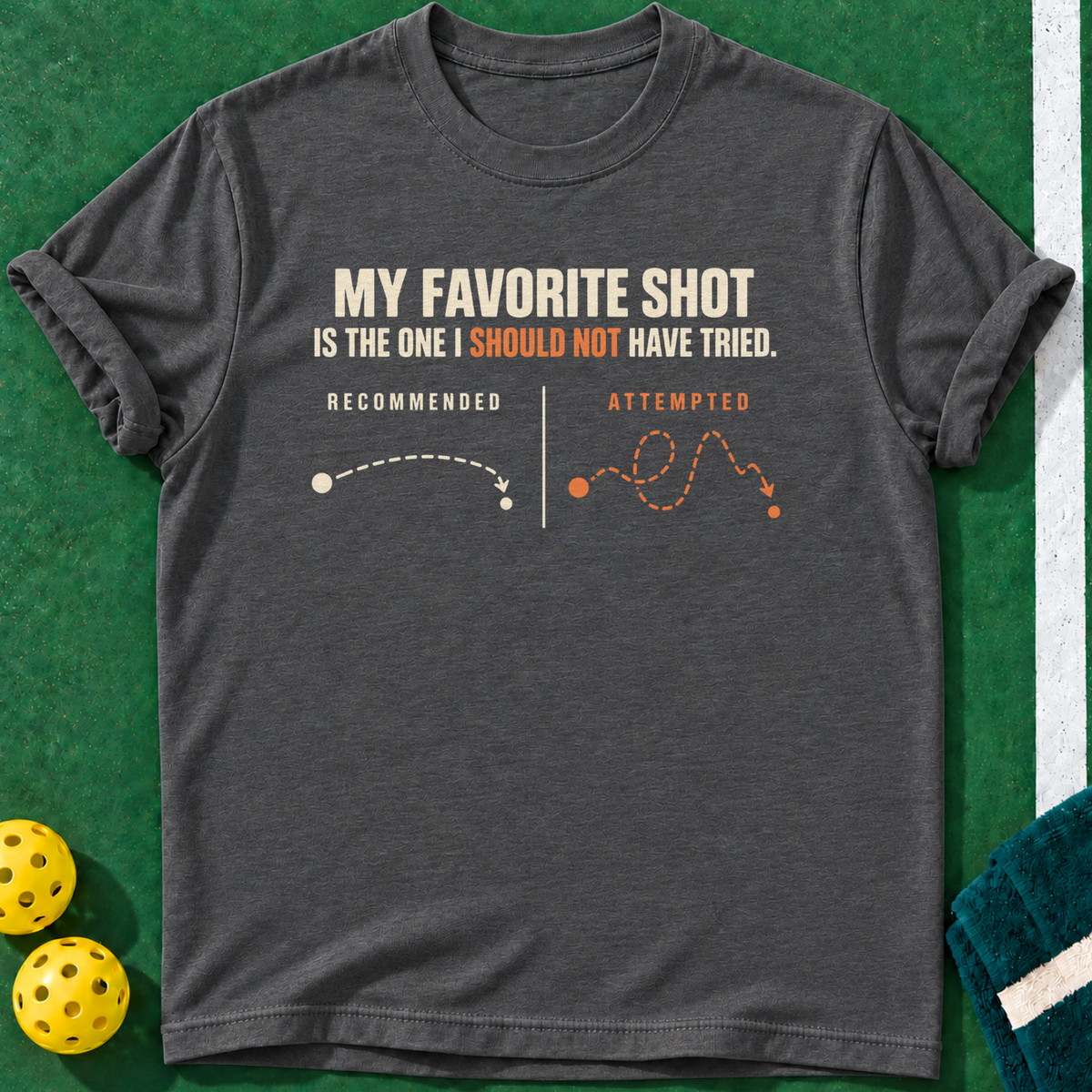 Favorite Risky Shot T-shirt | Dark Heather | final realistic custom mockup v2