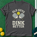 Old Guys Dink T-shirt | Dark Heather | final realistic custom mockup v2