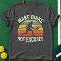 Dinks Over Excuses T-shirt | Dark Heather | final realistic custom mockup v2