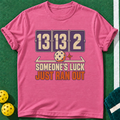 Luck Ran Out T-shirt | Heather Berry | final realistic custom mockup v2