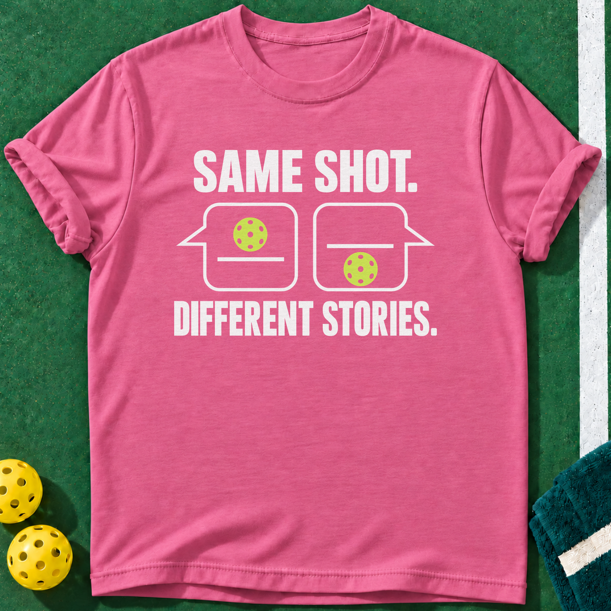 Different Shot Stories T-shirt | Heather Berry | final realistic custom mockup v2