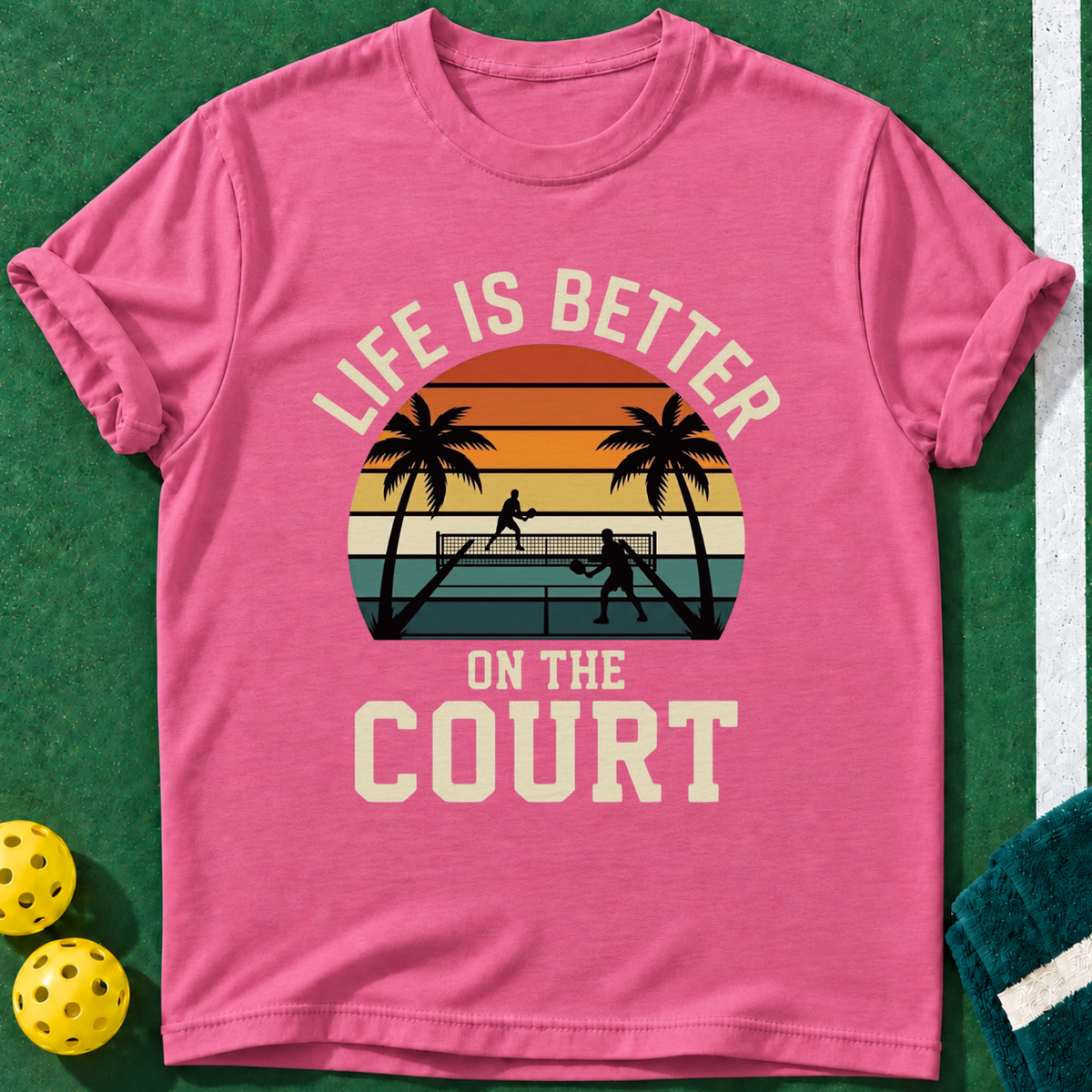Better With Pickleball T-shirt | Heather Berry | final realistic custom mockup v2