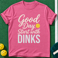 Good Day Starts T-shirt | Heather Berry | final realistic custom mockup v2