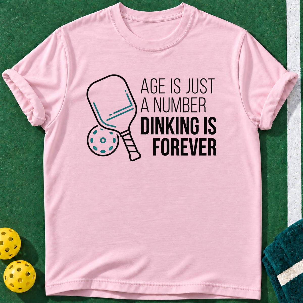 Age Is Nothing T-shirt | Light Pink | final realistic custom mockup v2