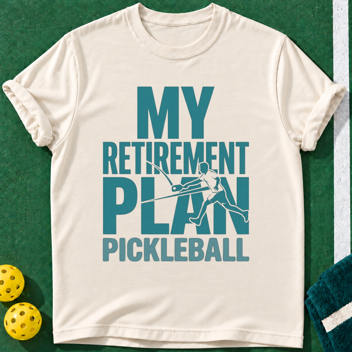 Retirement Rally Schedule T-shirts | Natural | final realistic custom mockup v2