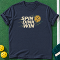 Spin Dink Win T-shirt | Navy | final realistic custom mockup v2
