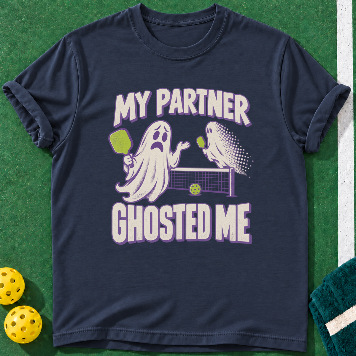 Partner Ghosted Me T-shirt | Navy | final realistic custom mockup v2