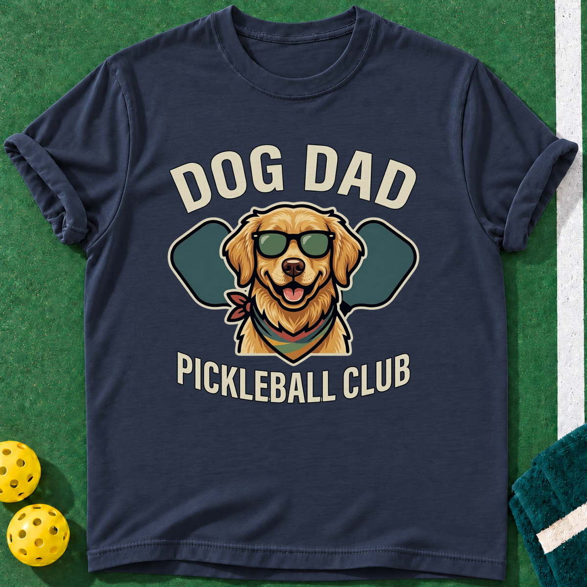 Dog Dad Club T-shirt | Navy | final realistic custom mockup v2