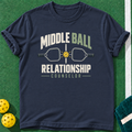 Middle Ball Relationship T-shirt | Navy | final realistic custom mockup v2