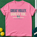 Guilty Toe Volley T-shirt | Azalea | final realistic custom mockup v2