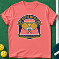 Stay Out Kitchen T-shirt | Coral Silk | final realistic custom mockup v2