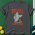 Out Call Beyond T-shirt | Dark Heather | final realistic custom mockup v2