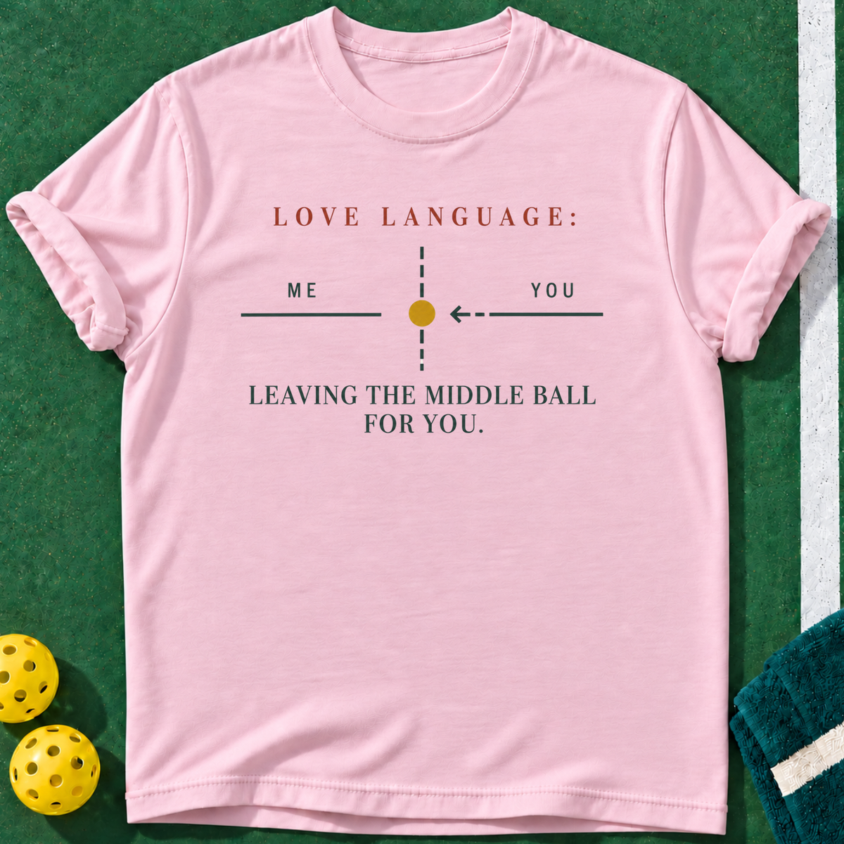 Dinking Speaks Love T-shirts | Light Pink | final realistic custom mockup v2