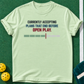 Open Play Plans T-shirt | Mint Green | final realistic custom mockup v2