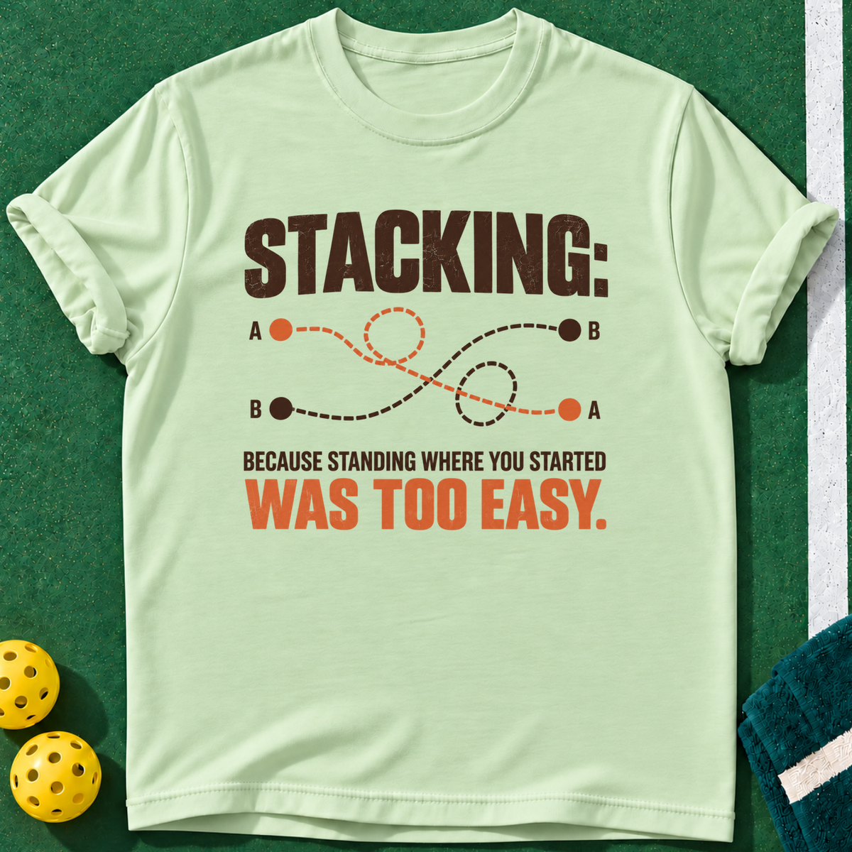 Stacking Explained T-shirt | Mint Green | final realistic custom mockup v2
