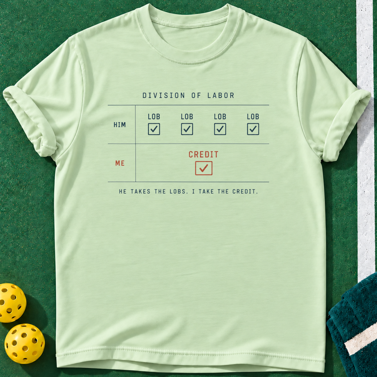 Debit Or Credit T-shirt | Mint Green | final realistic custom mockup v2