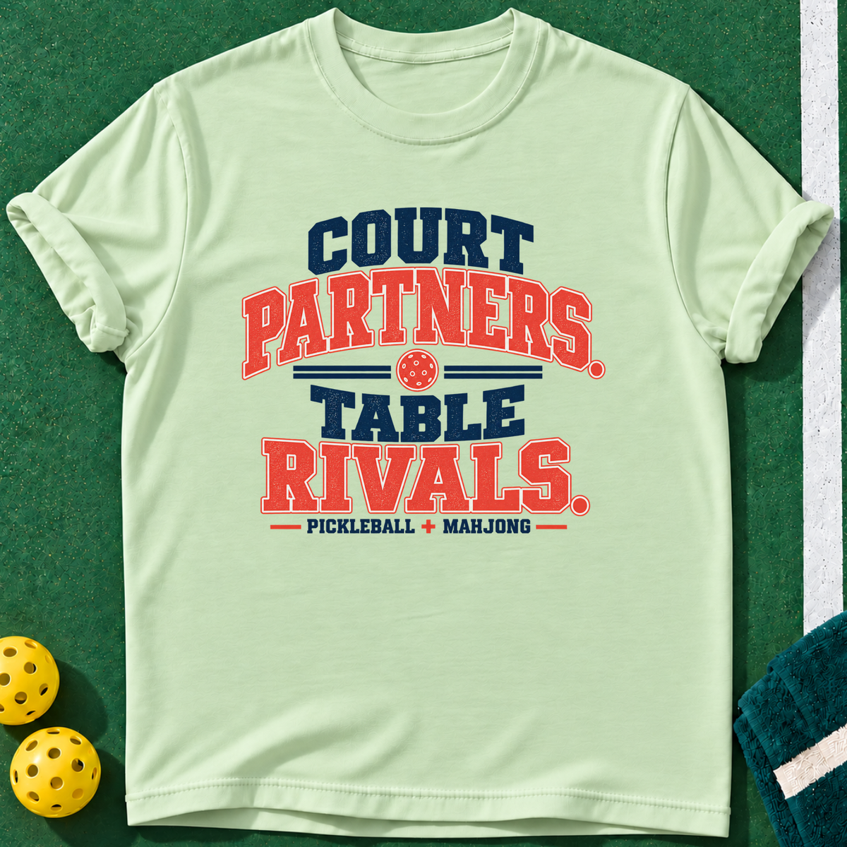 Court Table Rivals T-shirt | Mint Green | final realistic custom mockup v2