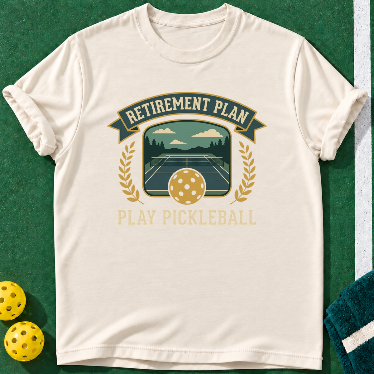 Retirement Play Plan T-shirt | Natural | final realistic custom mockup v2