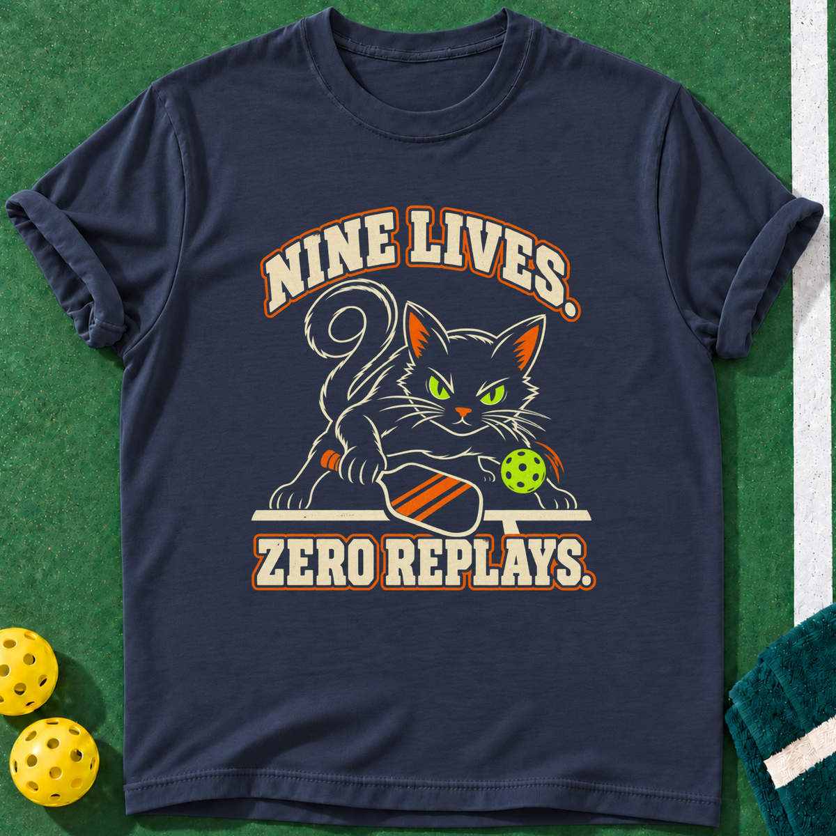 Nine Lives Zero T-shirt | Navy | final realistic custom mockup v2