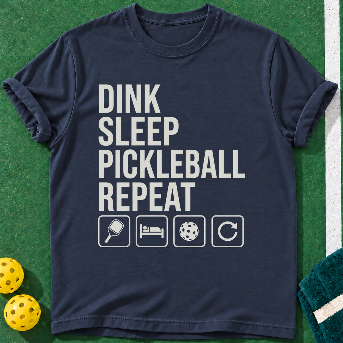 Dink Sleep T-shirt | Navy | final realistic custom mockup v2