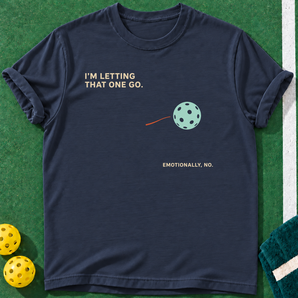 Letting One Go T-shirt | Navy | final realistic custom mockup v2