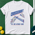 Crosscourt Other Side T-shirt | White | final realistic custom mockup v2