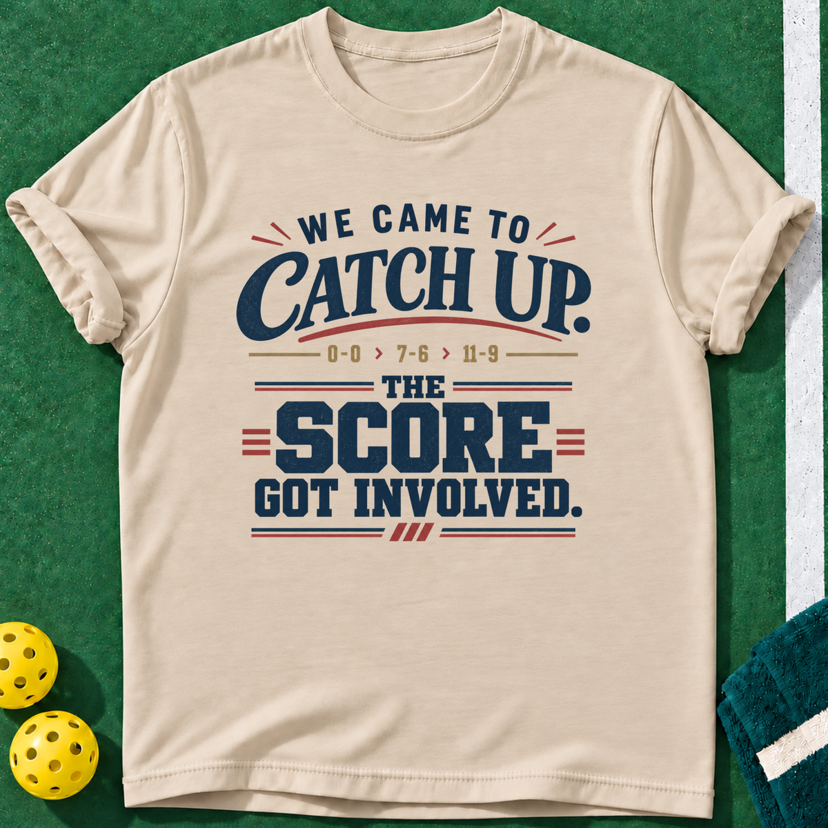 Score Got Involved T-shirt | Sand | final realistic custom mockup v2