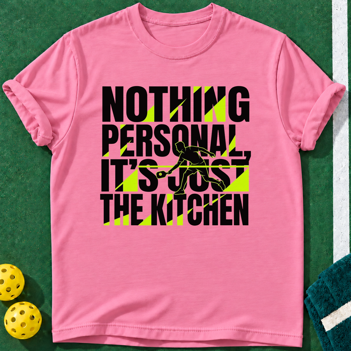 Nothing Personal Pickleball T-shirt | Azalea | final realistic custom mockup v2