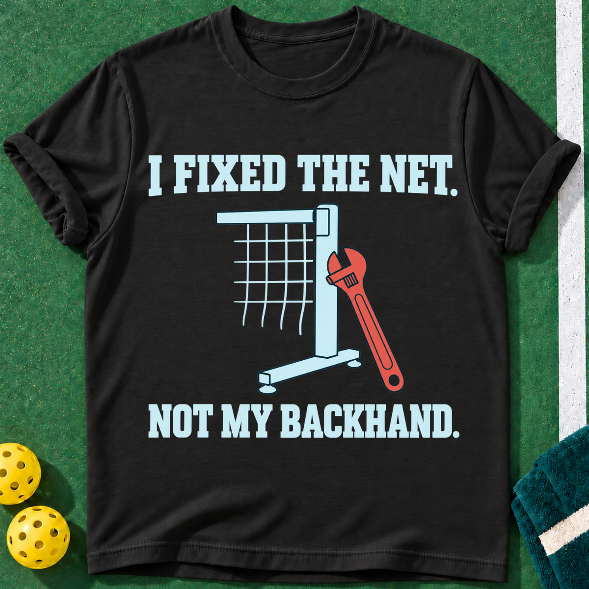Backhand Net Repair Pickleball T-Shirt