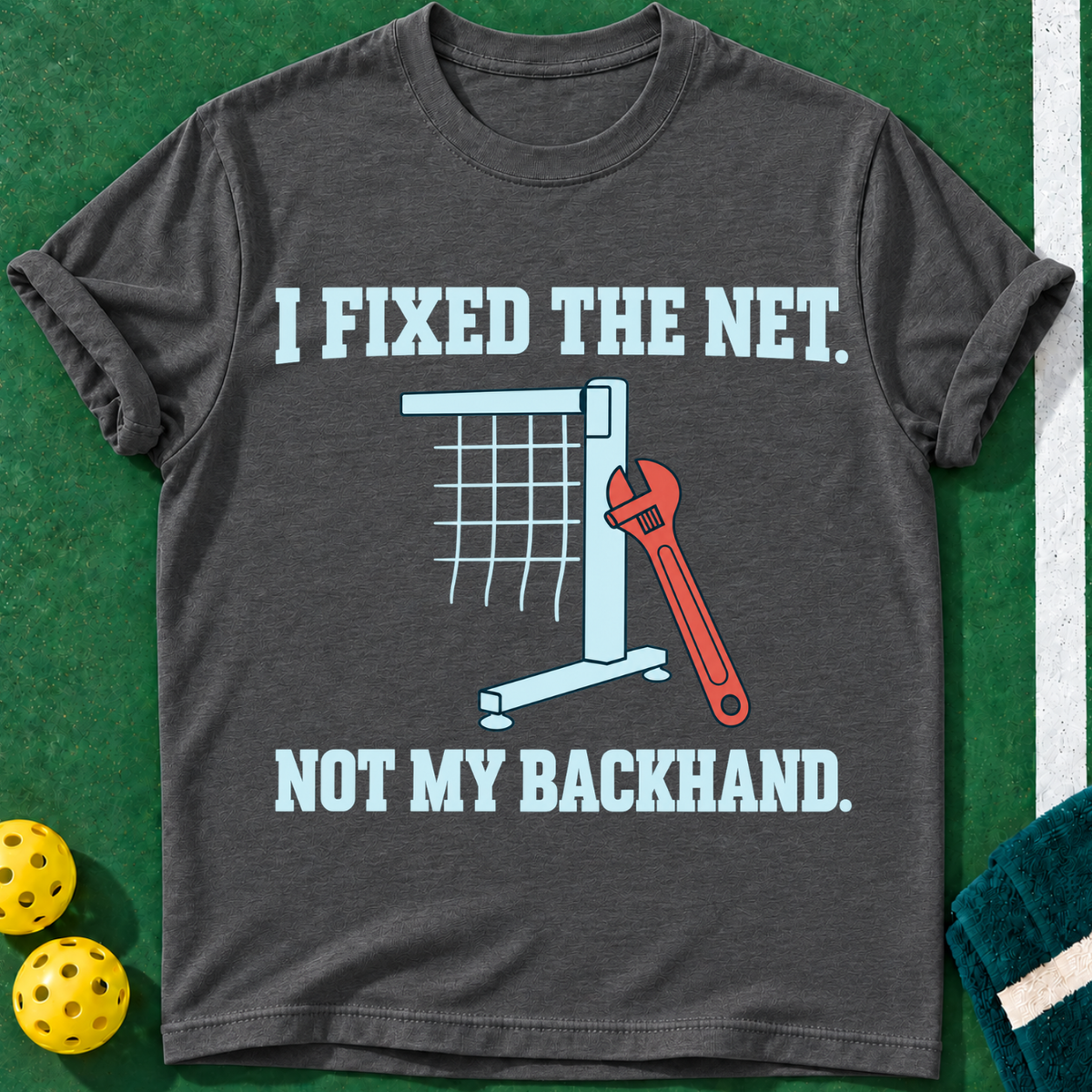 Backhand Net Repair Pickleball T-Shirt
