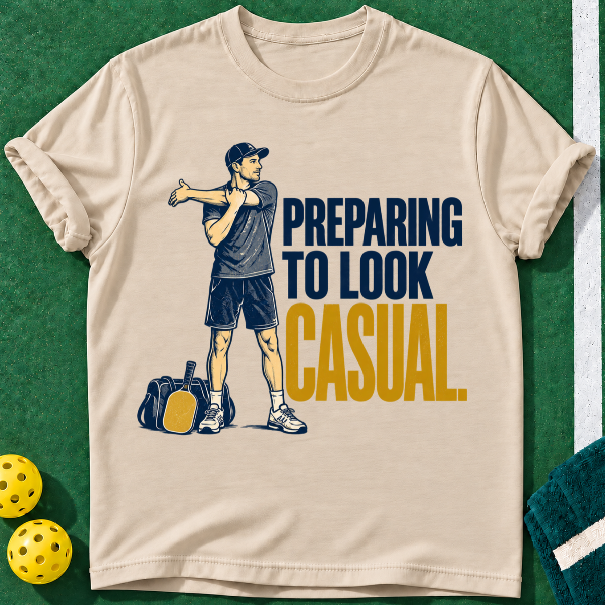 Custom Shopify mockup 2026-09-29 | Preparing To Look T-shirt | Sand